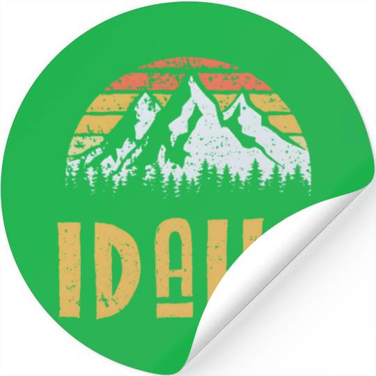 Vintage Retro Id Idaho Us Mountain State Stickers