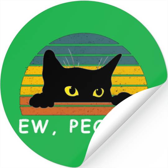 Black Cat Stickers Funny Ew People Cat Lovers Stickers
