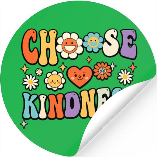 Retro Vintage Choose Kindness Lover Spiritual Stickers