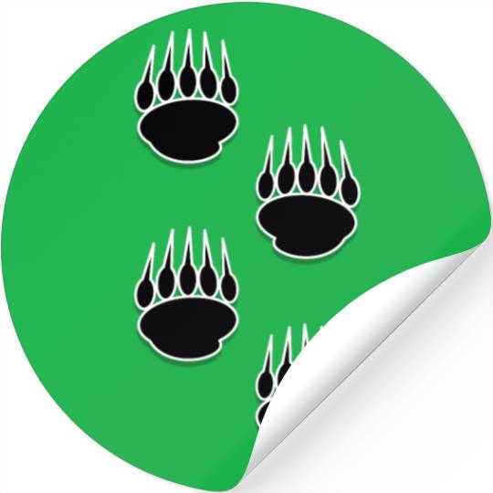 Black Bear Paw Prints Stickers