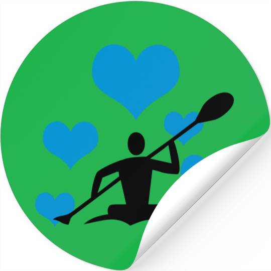 Canoe with 5 hearts Stickers