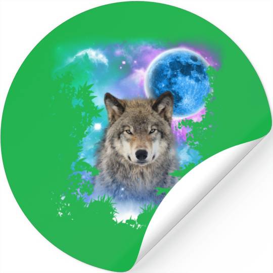 Timber Wolf MidNight Forest Stickers
