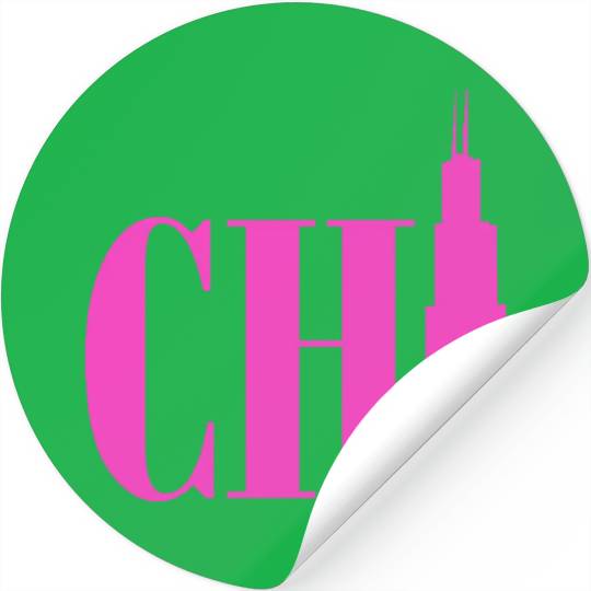 Chicago - Neon Pink Stickers