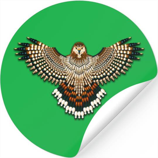 Beaded Red-Tailed Hawk Stickers