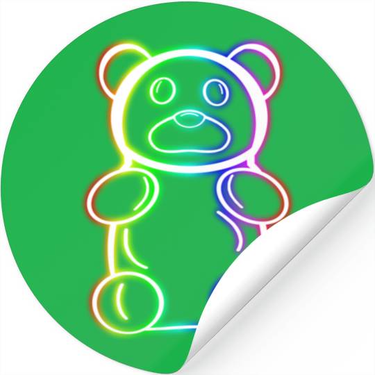 Neon Rainbow Gummy Bear Stickers