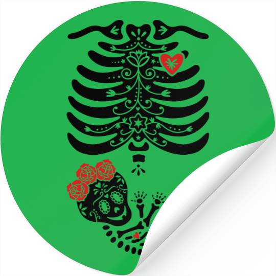 Maternity Sugar Skull Girl - Frida Stickers