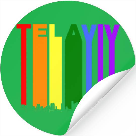 Tel Aviv Israel Skyline Rainbow LGBT Gay Pride Stickers