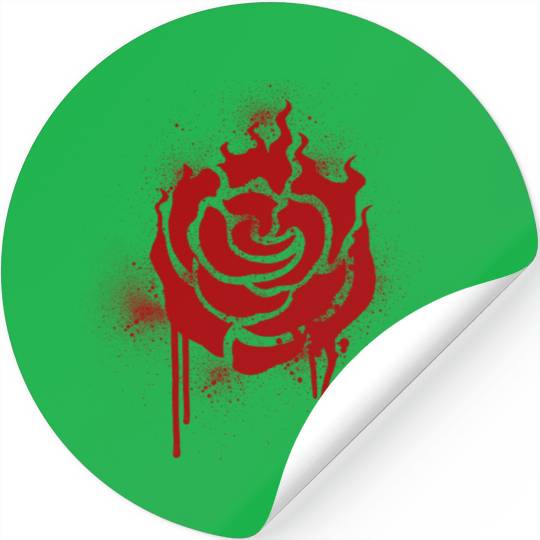 RWBY Ruby Spray paint Rose Stickers