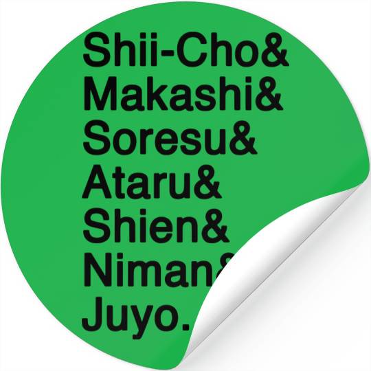 Lightsaber Forms Helvetica List (Star Wars KOTOR) Stickers