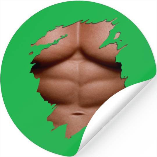 Ripped Stickers Chest Six Pack Abs Muscles