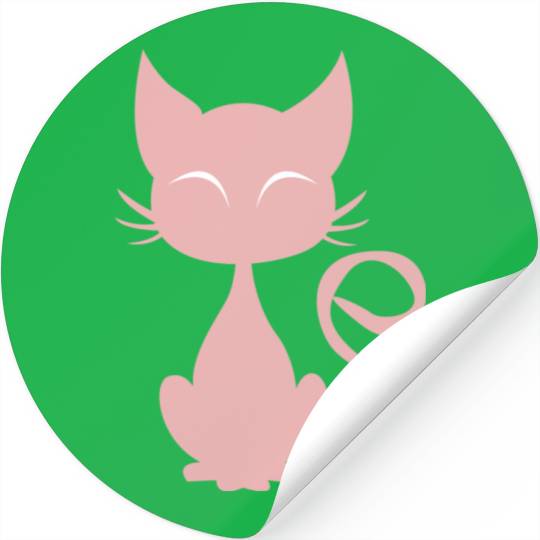 Pink Cat Stickers