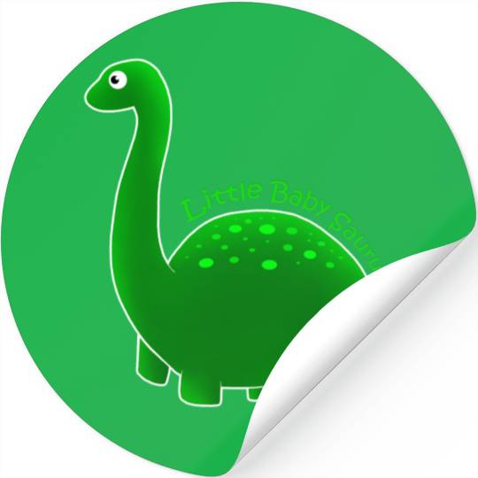Green Little Baby Saurus Stickers