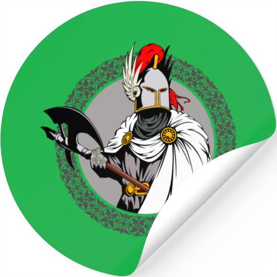 ancient warrior Sparta ax helmet raincoat pattern Stickers