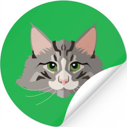 grey cat Stickers