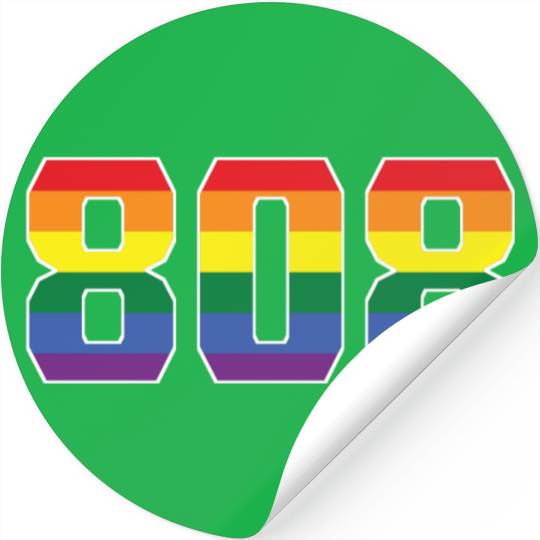Gay Pride 808 Honolulu Area Code Stickers