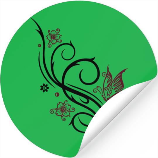 Cherry Blossoms with Butterfly Ornament Stickers