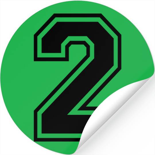 Number 2 two College Style Stickers