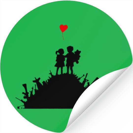 Banksy Graffiti Street Art War and Love Guns Heart Stickers