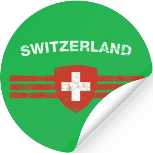 Swiss Flag Stickers - Swiss Emblem & Switzerland Flag
