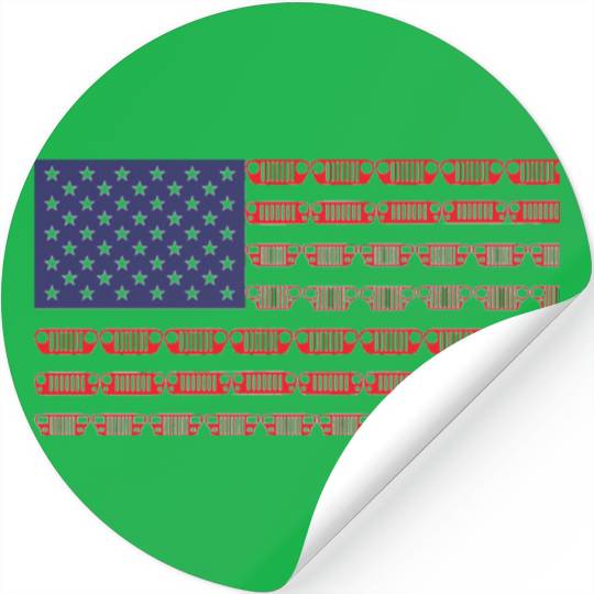 Flag of the United States jeep Stickers