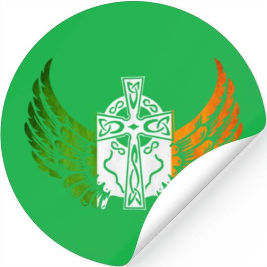 Irish Flag Design Celtic Cross Irish gift Stickers