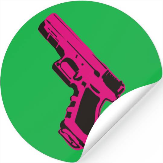 Pink gun Stickers