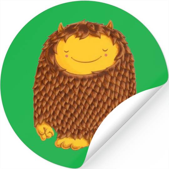 Friendly Brown Monster Stickers