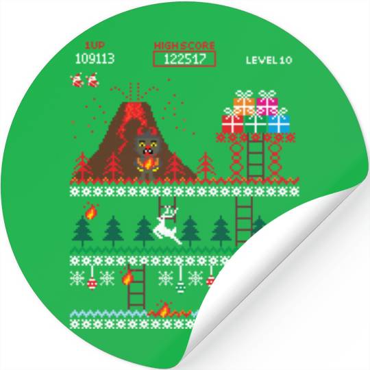 Santa vs Krampus: Merry 8-bit Christmas Stickers
