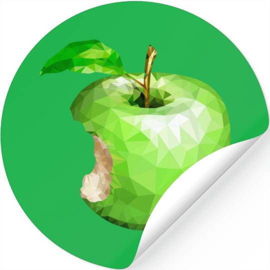 Green Apple With A Bite Stickers