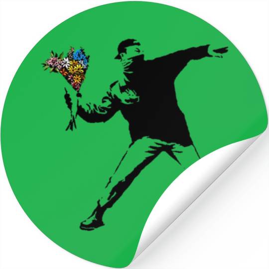 Banksy Rage Flower Thrower Stickers