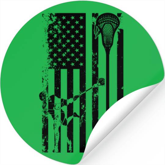 Player Lacrosse Flag Stickers