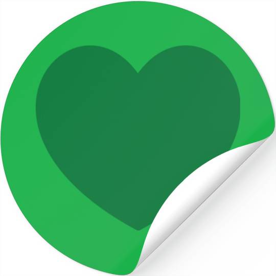 Dark Green Heart Stickers