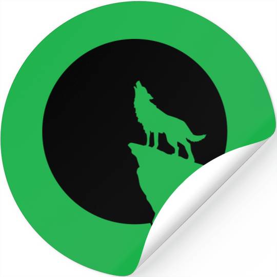 Howling wolf full moon space galaxy gift dog trend Stickers