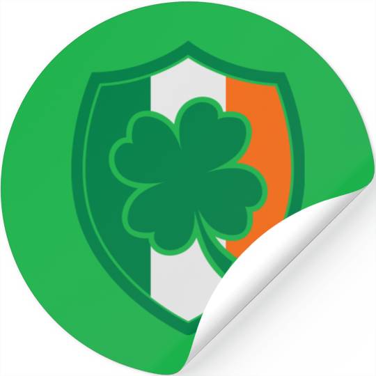 Ireland Flag - Irish - Ire -St Patricks day-Clover Stickers