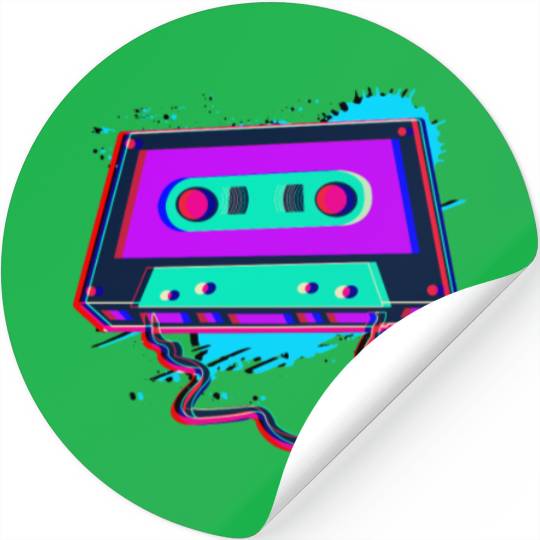 80s Music Cassette Tape : 3D, Neon, 80s songs Stickers