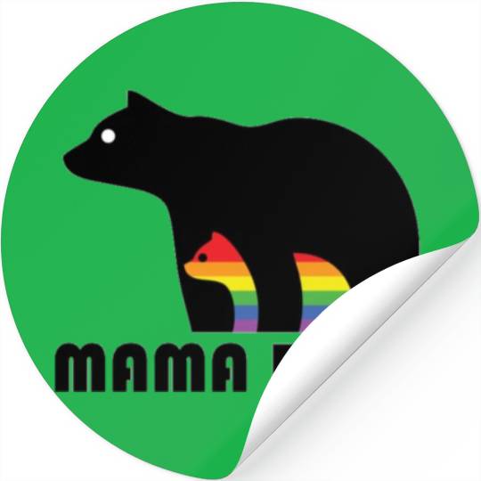 Mama Bear Gay Pride Rainbow LGBT Stickers