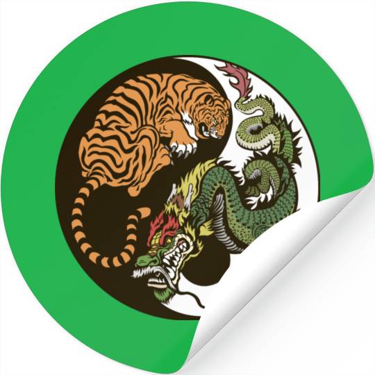Yin yang tiger & dragon Stickers