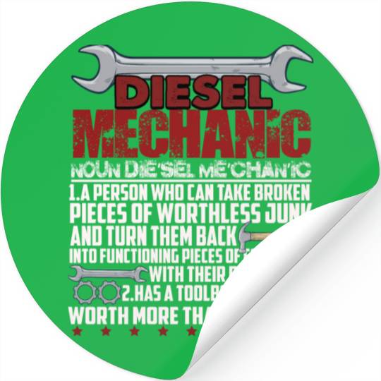 Funny Diesel Mechanic Meaning Stickers