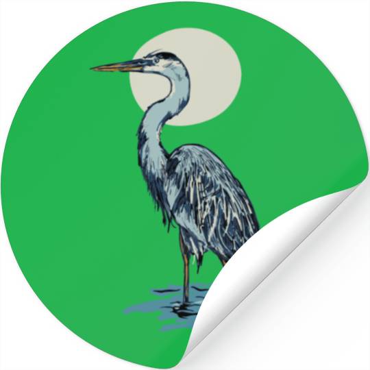 Heron Moon Stickers