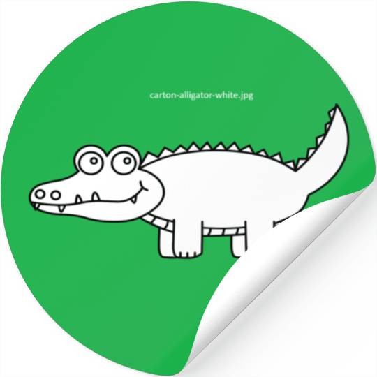 White Cartoon Aligator - gift idea Stickers