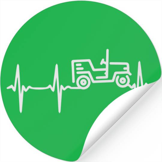 Heart Beat Jeep Stickers