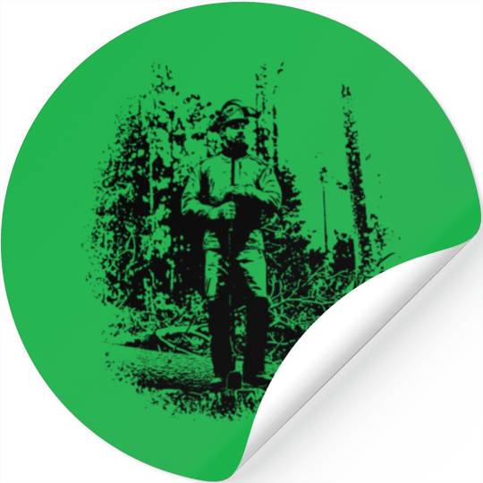 Forestry worker in timber harvest Stickers