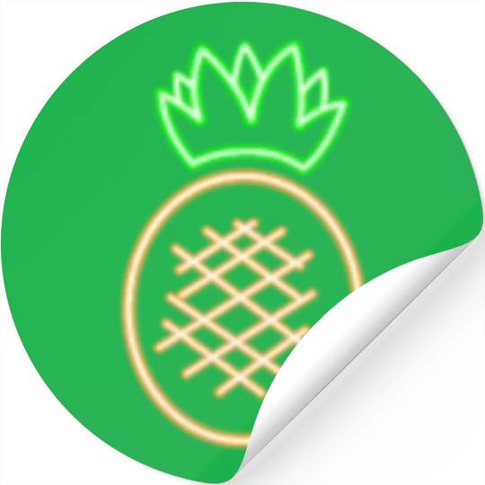 Neon Pineapple Pocket Glow Party Fruit Costume Stickers
