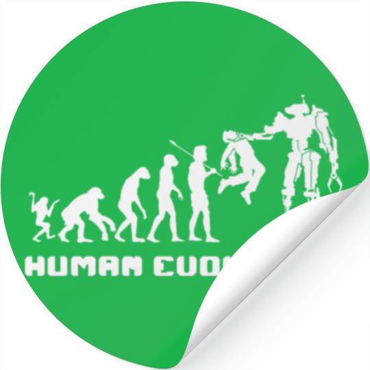 Human Evolution Robot Stickers