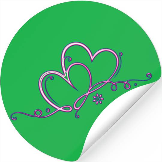Neon Heart Embroidery Design Stickers