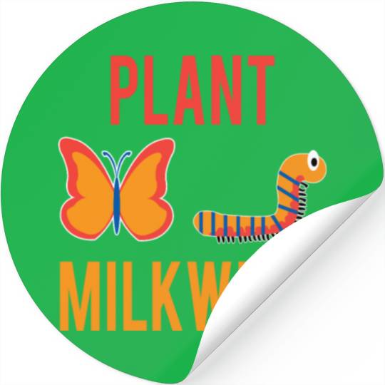 Women's Monarch Butterfly Plant Milkweed Caterpill Stickers