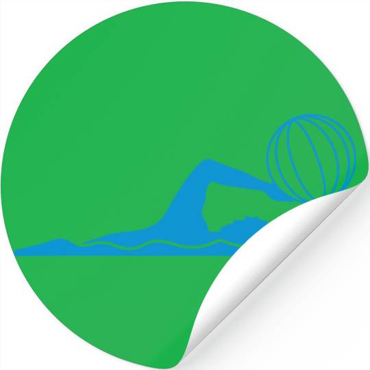 ball play throw volleyball swim swimmer club team Stickers