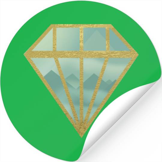 Golden Indie Diamond shape Mountain Stickers