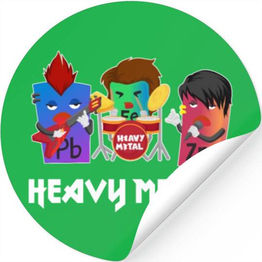 Funny Heavy Metals Chemistry Elements Rock Band Stickers