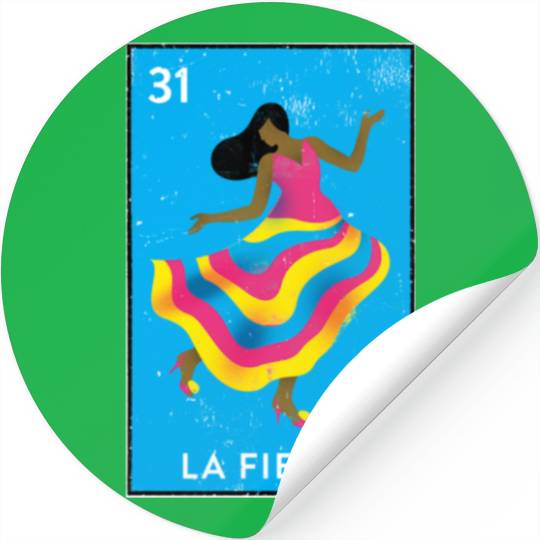 La Fiesta Mexican Loteria Bingo Card Stickers